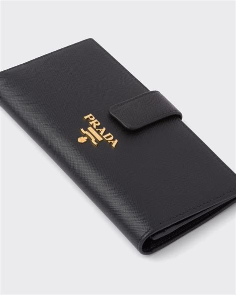 prada m506|Black Large Saffiano leather wallet .